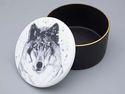 Шкатулка в подарочной упаковке, форма Идиллия, рисунок Тотем. Волк арт. 81.31593.00.1