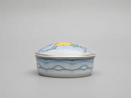 Туалетная коробочка форма Круглая рисунок Зима. Хоккей арт. 81.31061.00.1