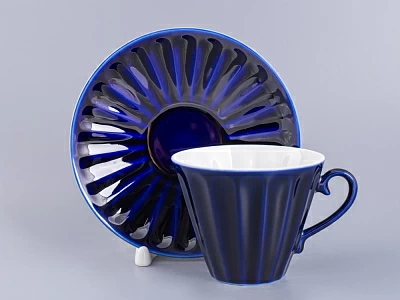 Чашка с блюдцем чайная форма Лучистая рисунок Найт, арт. 81.28659.00.1 Чашка с блюдцем чайная форма Лучистая рисунок Найт, арт. 81.28659.00.1