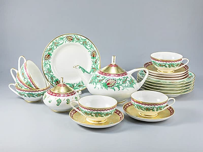 Сервиз чайный форма Купольная рисунок Восточный цветок, 6 персон 20 предметов, арт. 81.28104.00.1