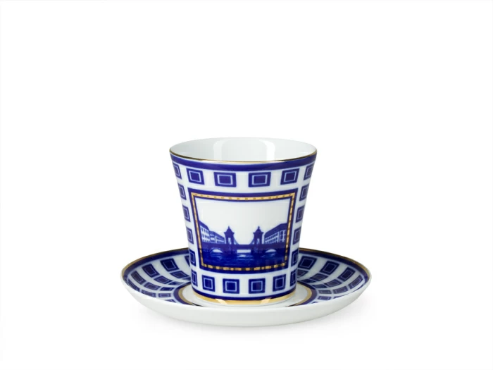 Бокал с блюдцем 360 мл форма Ленинградский 2 рисунок Старо-Калинкин мост арт. 81.26321.00.1, 