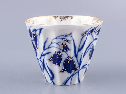 Чашка с блюдцем чайная 235 мл форма Лучистая рисунок Колокольчики арт. 81.10520.00.1