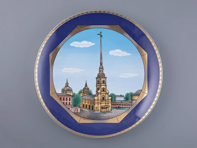 Тарелка декоративная 275 мм в подарочной упаковке, форма Эллипс рисунок Любимый город  Петропавловская крепость, арт. 81.31719.00.1