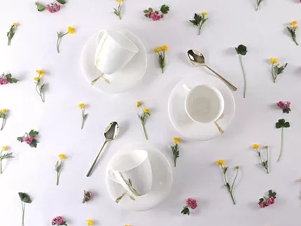 Чашка с блюдцем чайная форма Оливия рисунок Лидия арт. 81.31431.00.1