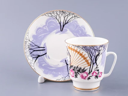 Чашка с блюдцем кофейная 160 мл.,  форма Майская, рисунок Посвящение Анне Андреевне арт. 81.10583.00.1, 