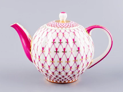 Чайник заварочный форма Тюльпан рисунок Сетка-Блюз 2 арт. 80.86209.00.1