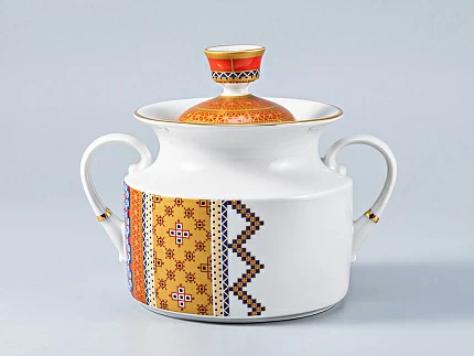 Сервиз чайный форма Банкетная рисунок Русский стиль, 6 персон 14 предметов, арт. 81.28339.00.1