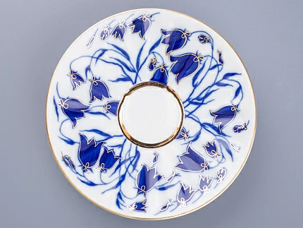 Чашка с блюдцем чайная 235 мл форма Лучистая рисунок Колокольчики арт. 81.10520.00.1