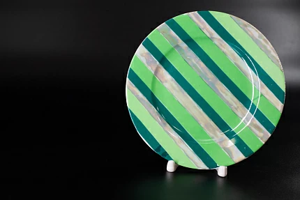Тарелка 180 мм, Полоски 14, на форме Гладкая, арт 60.06451.00.1 Тарелка 180 мм, Полоски 14, на форме Гладкая, арт 60.06451.00.1