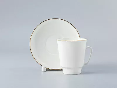 Чашка с блюдцем кофейная 165 мл форма Майская рисунок Золотой кантик арт. 81.13733.00.1