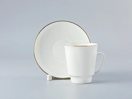 Чашка с блюдцем кофейная 165 мл форма Майская рисунок Золотой кантик арт. 81.13733.00.1