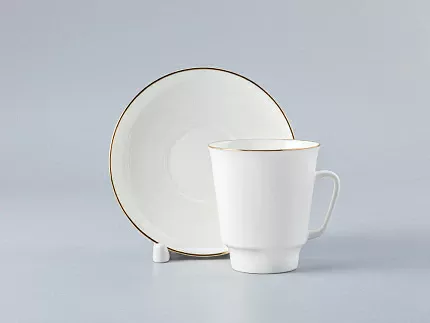 Чашка с блюдцем кофейная 165 мл форма Майская рисунок Золотой кантик арт. 81.13733.00.1