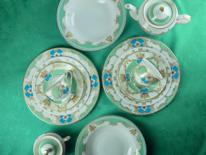 Чашка с блюдцем чайная 240 мл форма Айседора рисунок Аквамарин арт. 81.30907.00.1, 