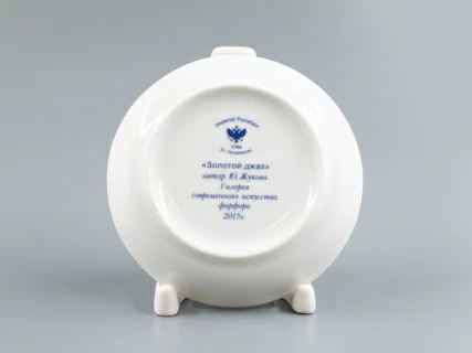 Декоративная тарелка 110 мм, форма Европейская, рисунок Трио. Контрабас, арт 80.84070.00.1, 