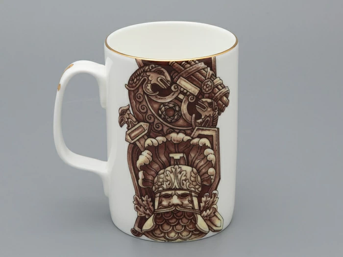 Подарочный набор Бокал с блюдцем и крышкой форма Топ рисунок Слава Веков бронза, арт. 81.33062.00.1, 