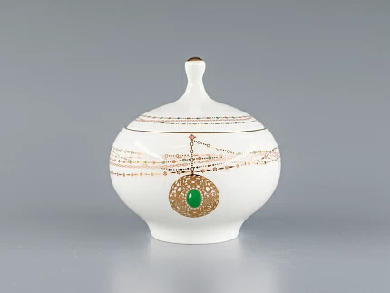 Сахарница форма Яблочко, рисунок Золотой медальон 250 мл арт. 80.65392.00.1 Сахарница форма Яблочко, рисунок Золотой медальон 250 мл арт. 80.65392.00.1