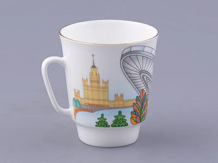 Чашка с блюдцем форма Майская, рисунок Парк Зарядье, арт. 81.32625.00.1 Чашка с блюдцем форма Майская, рисунок Парк Зарядье, арт. 81.32625.00.1