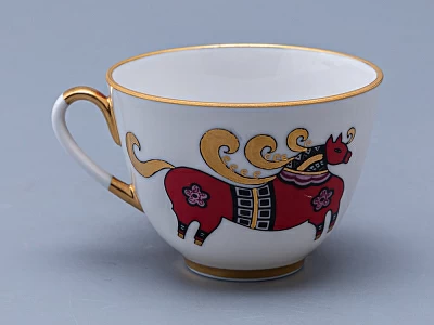 Чашка с блюдцем чайная 250 мл форма Весенняя рисунок Красный конь арт. 81.15308.00.1