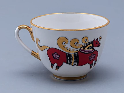 Чашка с блюдцем чайная 250 мл форма Весенняя рисунок Красный конь арт. 81.15308.00.1 Чашка с блюдцем чайная 250 мл форма Весенняя рисунок Красный конь арт. 81.15308.00.1