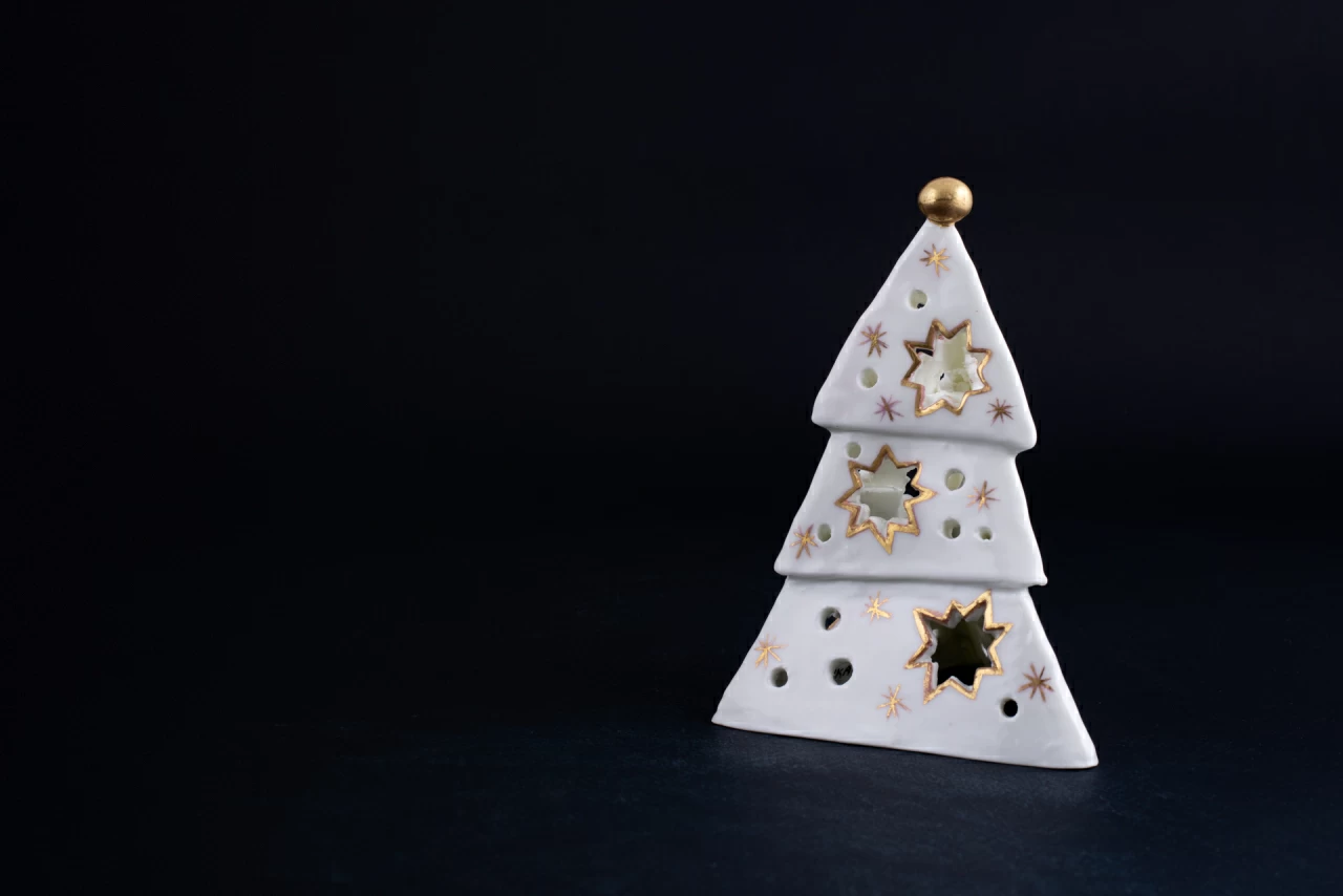 Подсвечник Елочка-звезда, рисунок Золотой, арт 60.15275.00.1, 