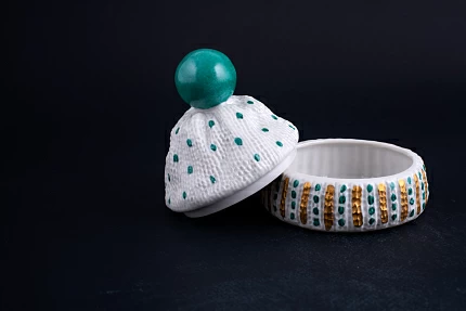 Шкатулка Детская Шапочка, рисунок Зеленый помпон, арт 60.14115.00.1