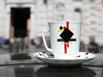 Чашка с блюдцем кофейная 165 мл форма Майская рисунок Супрематический орнамент арт. 81.26709.00.1