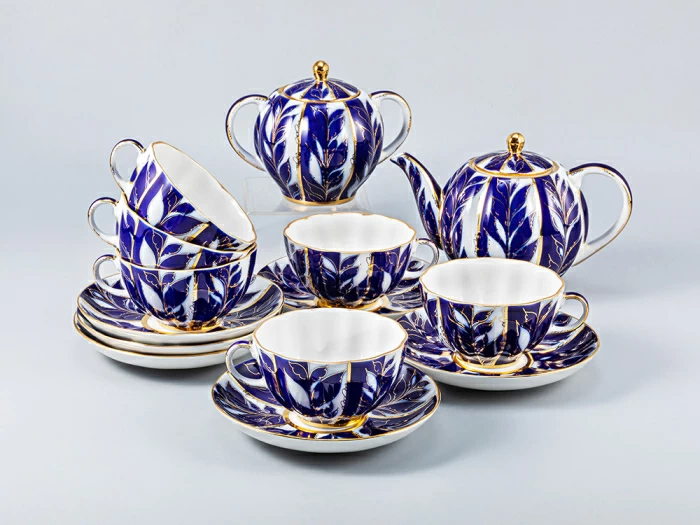 Сервиз чайный Тюльпан Зимний вечер,6 персон 14 предметов, арт. 81.10737.08.1, 