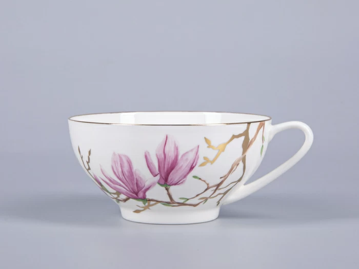Чашка с блюдцем чайная 300мл, форма Купольная, рисунок Магнолия, арт 81.29660.00.1, 