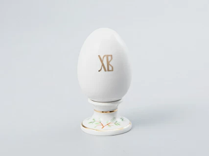 Яйцо пасхальное на подставке 82 мм форма Нева рисунок Овсянка арт. 80.65670.00.1, 