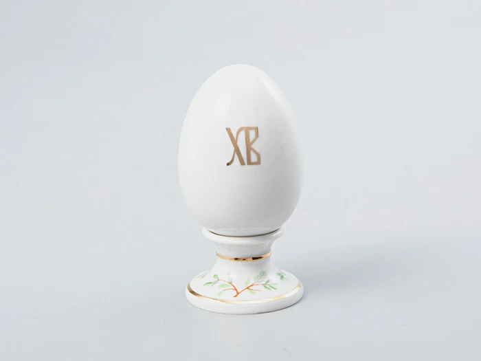 Яйцо пасхальное на подставке 82 мм форма Нева рисунок Овсянка арт. 80.65670.00.1, 