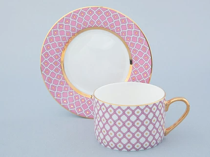 Чашка с блюдцем 250 мл форма Идиллия рисунок Астра 1 арт 81.32372.00.1