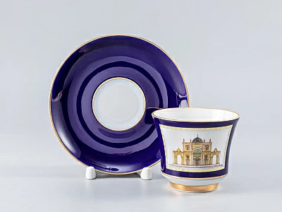 Чашка с блюдцем чайная 220 мл форма Банкетная рисунок Классика Петербурга 52% №5 арт. 81.18106.00.1