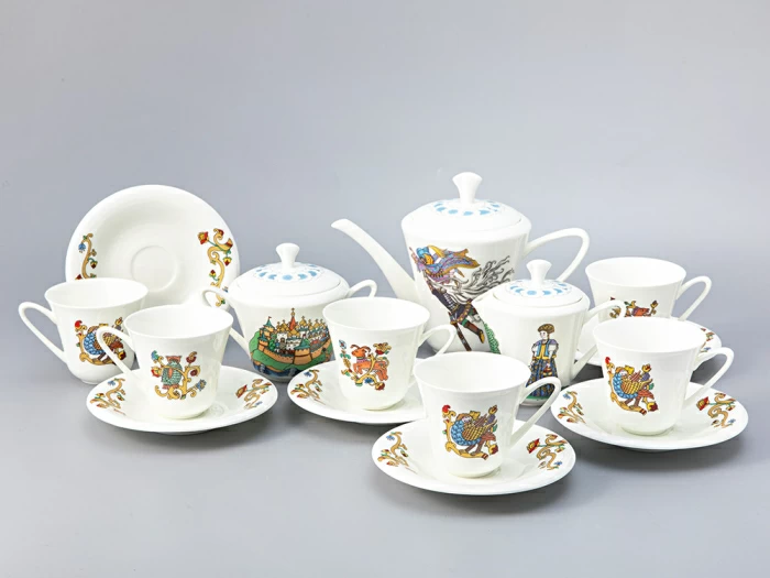 Сервиз чайный форма Сад рисунок Русские сказки, 6 персон 15 предметов, арт. 81.28417.00.1,  Сервиз чайный форма Сад рисунок Русские сказки, 6 персон 15 предметов, арт. 81.28417.00.1,