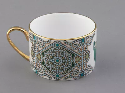 Чашка с блюдцем 250 мл в подарочной упаковке форма Соло, рисунок, Ландыш майский, арт. 81.32654.00.1