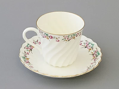 Чашка с блюдцем кофейная 155 мл форма Витая рисунок Весенний арт. 81.13951.00.1