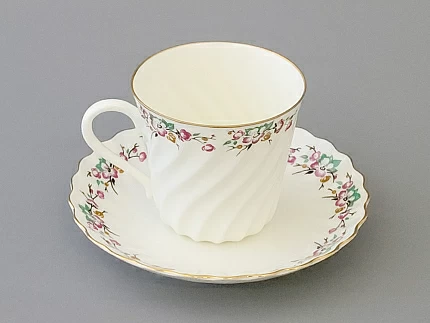 Чашка с блюдцем кофейная 155 мл форма Витая рисунок Весенний арт. 81.13951.00.1