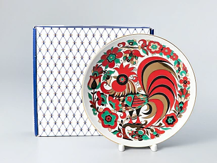 Декоративная тарелка 195 мм форма Эллипс рисунок Петушок арт. 80.51653.00.1