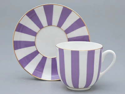 Чашка с блюдцем форма Ландыш рисунок Да и нет (с отв. фиолетовый) арт. 81.23056.00.1