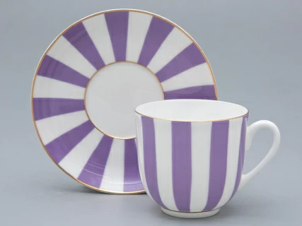 Чашка с блюдцем форма Ландыш рисунок Да и нет (с отв. фиолетовый) арт. 81.23056.00.1, 