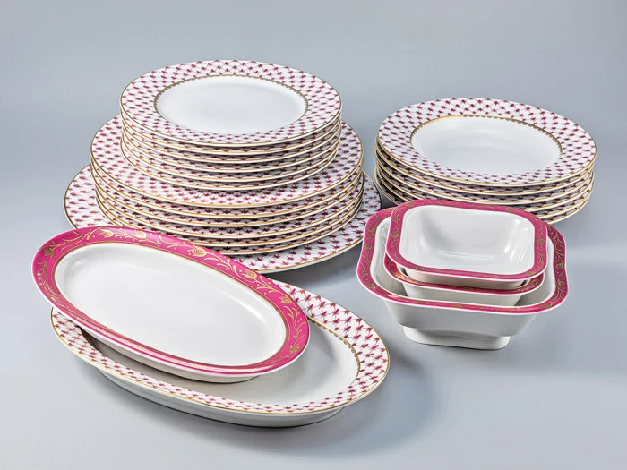 Сервиз столовый форма Молодежная рисунок Сетка-Блюз-2, 6 персон 24 предмета, арт. 81.26393.00.1, 