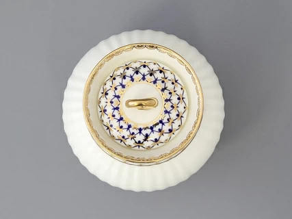 Сахарница форма Волна рисунок Кобальтовая сетка, арт. 80.06535.00.1, 