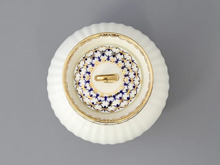 Сахарница форма Волна рисунок Кобальтовая сетка, арт. 80.06535.00.1, 