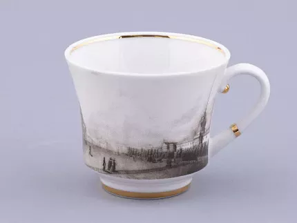 Чашка с блюдцем чайная форма Банкетная рисунок Великолепный Невский У Адмиралтейства, арт. 81.32684.00.1