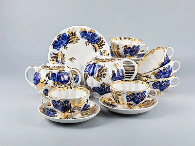 Сервиз чайный форма Тюльпан рисунок Золотой сад, 6 персон 20 предметов, арт. 81.10736.04.1