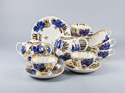 Сервиз чайный форма Тюльпан рисунок Золотой сад, 6 персон 20 предметов, арт. 81.10736.04.1