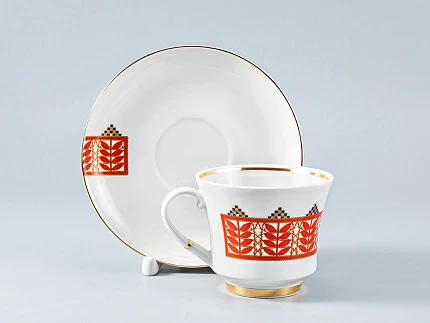 Сервиз чайный форма Банкетная рисунок Русский стиль, 6 персон 14 предметов, арт. 81.28339.00.1