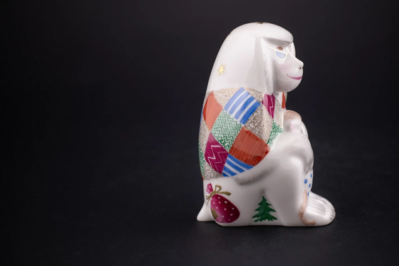 Скульптура Павиан с детенышем, рисунок Зимняя сказка, арт 62.09299.00.1, 