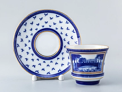 Чашка с блюдцем чайная 220 мл форма Банкетная рисунок Первый Садовый мост арт. 81.16031.00.1