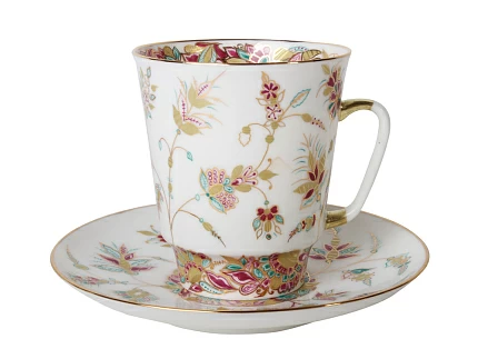 Чашка с блюдцем кофейная, форма Майская Золотые веточки 165 мл арт. 81.10376.00.1