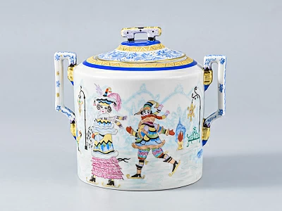 Сервиз чайный форма Гербовая рисунок Зимние забавы, 4 персон 11 предметов, арт. 81.14057.01.1